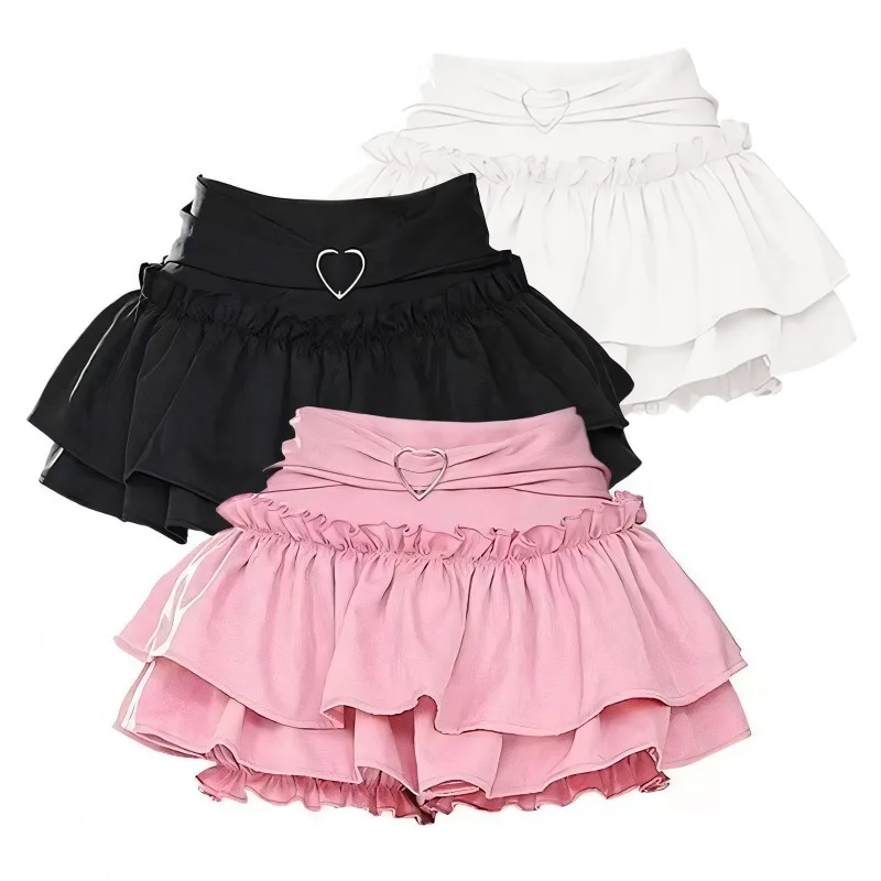 

Puffy Cake Skirts Women Ruffles Chic Popular Sweet Spicy Girls Gothic All-match Korean Fashion Streetwear Summer Popular Y2k