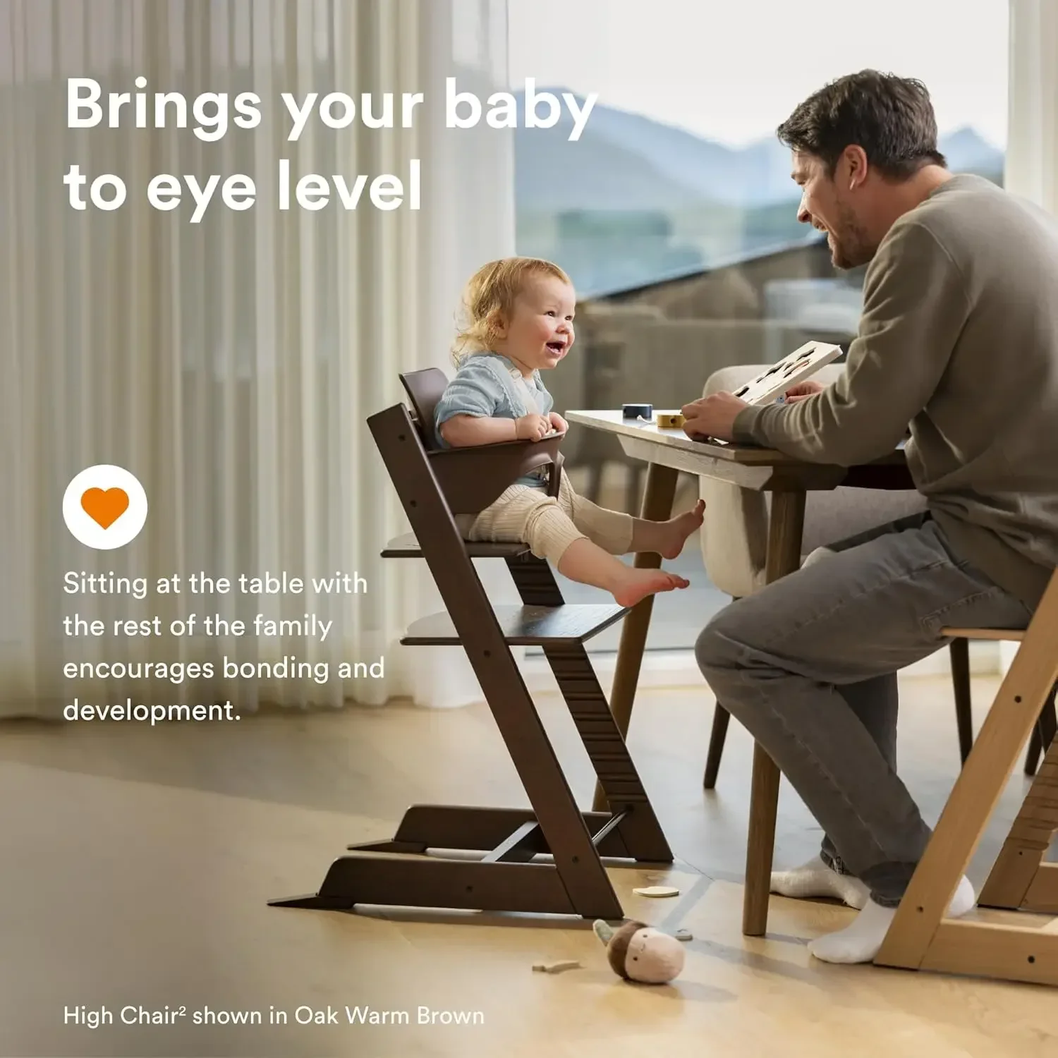 (XMSJ-Hot) كرسي Trpp Trapp High Chair 2، Fjord Blue - يتضمن كرسي + طقم أطفال مع حزام قابل للإزالة للأطفال من عمر 6 إلى 36 شهرًا - Adj
