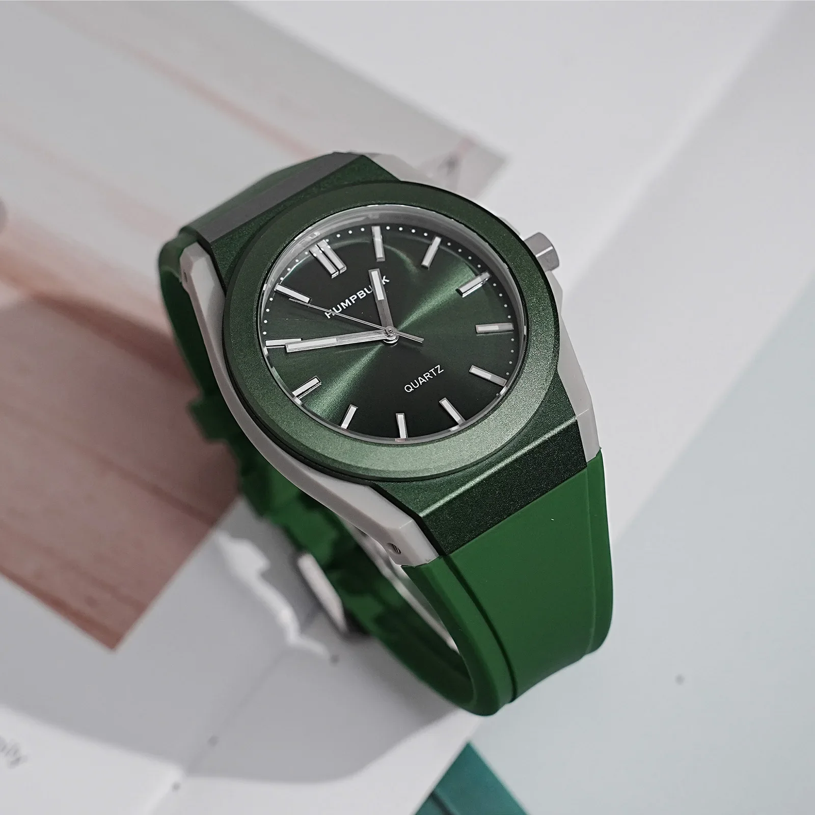 HUMPBUCK 남성용 쿼츠 라이트 방수 스포츠 러닝 손목시계, 패션 캐주얼, 파일럿 시계, 새로운 디자인