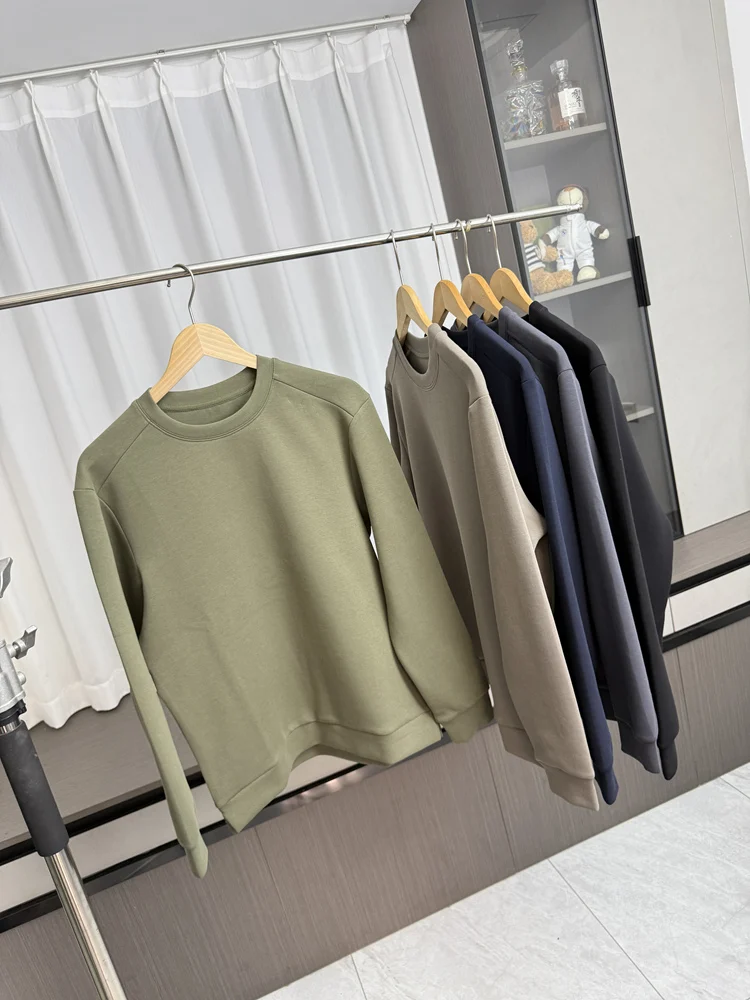 

Men's Comfortable Soft round Neck Casual Sweatshirt Fashionable Urban Style Autumn Winter Air Layer Fabric Hoodie Streetwear