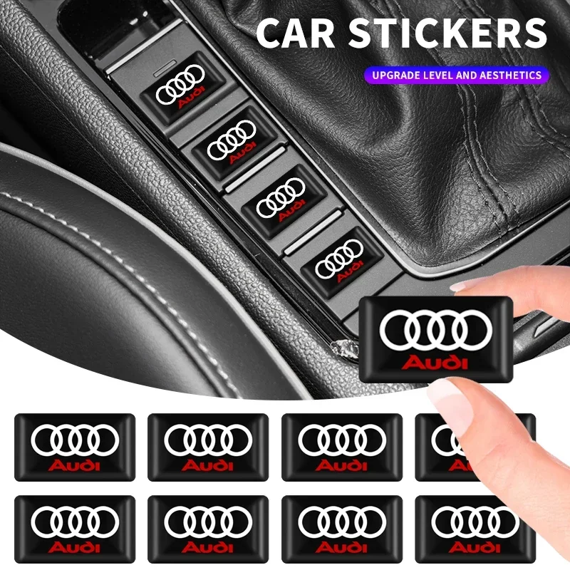 

3D Epoxy Resin Emblem Stickers Decals Interior Auto Accessories For Audi A5 A6 C6 C5 A1 A7 A8 Q2 Q3 S3 A4 B5 B6 A3 8P 8V 8L