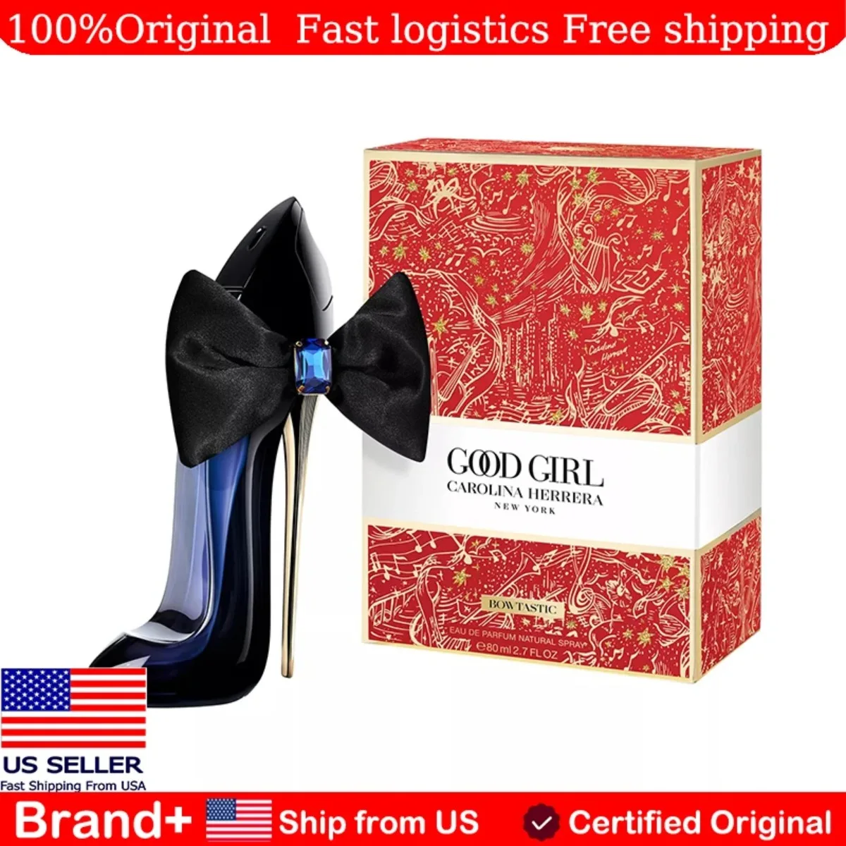 Carolina Herrera Good Girl Bowtastic Edition Eau De Parfum, Spray para Auto de 80 ml, Perfume Árabe para Mujer, Fragancia Duradera, Colonia