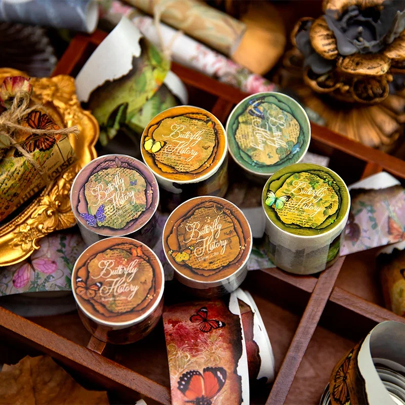 

Journamm 35mm*2m Washi Paper Tapes 35cm Cycle DIY Scrapbooking Collage Stationery Decor Photo Album Aesthetics Butterfly Tapes