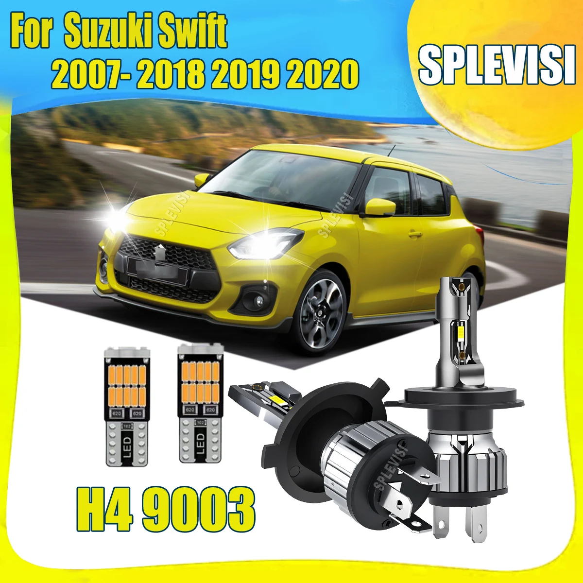

Night Vision H4 9003 LED Car Headlight Bulb, 300% Wider Vision For Suzuki Swift 2007 2008 2009 2010 2011 2012 2013 2014-2020