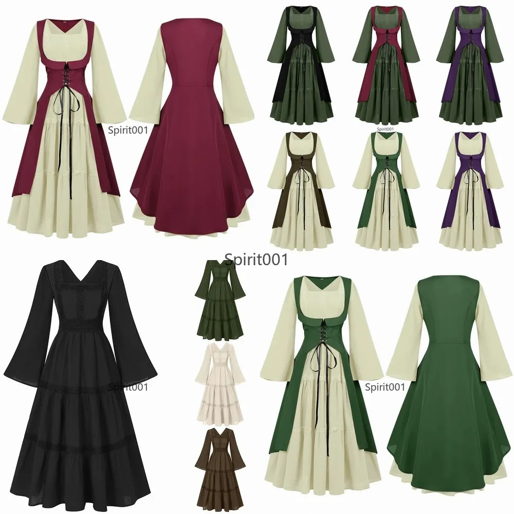 Mittelalterliches Damen-Kostüm aus der Viktorianischen Ära, Keltisches Kleid mit Gerafftem Oberteil, Renaissance Feen-Göttin Kostüm, Prinzessinnen-Outfit