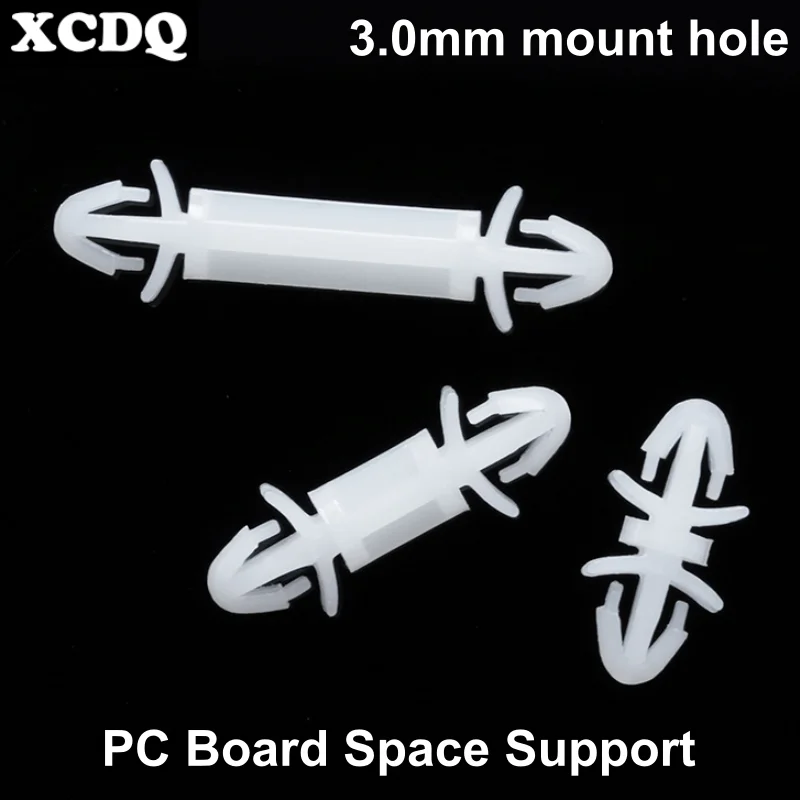 100pcs Double-Ended Nylon Isolation Column PC Board Spacer Snap-In Buckle Insulated Aircraft Type Support for 3.0mm Mount Hole