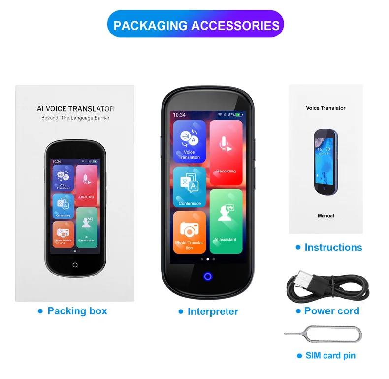 137 Languages 4G Sim Card Wifi Offline Online Photo Touch Screen English Vietnamese Translation Device Smart Translator