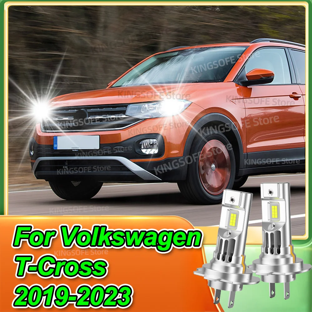 

Светодиодные автомобильные фары 1:1, мини-размер, светодиодная лампа 6000K 50000LM, автолампа с вентилятором для Volkswagen T-Cross 2019 2020 2021 2022 2023