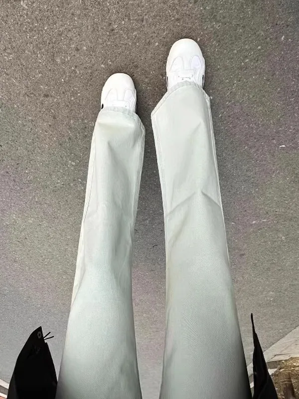 

Мужские джинсы с высокой талией, прямые, зауженные, белые, весенние, новый стиль, износостойкие, молодежные, повседневные, с высокой посадкой, зауженные к низу