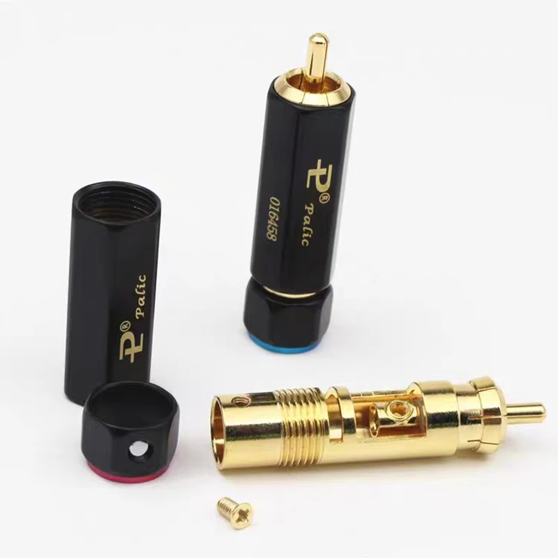 4 Stuks Hifi Audio Vergulde Interconnect Rca Luidsprekerkabel Rca Pluggen Lock Verzamelen Soldeer A/V Connectoren