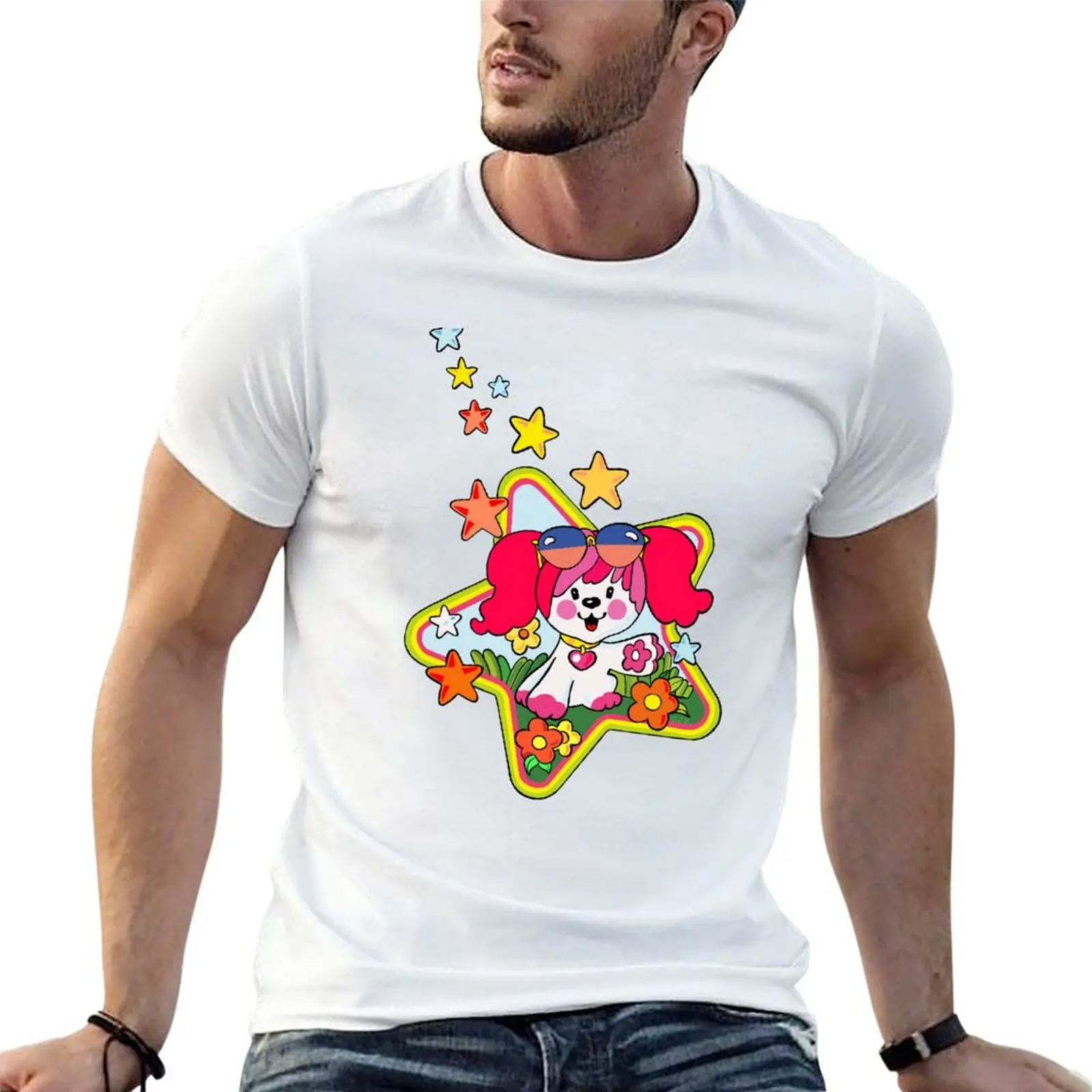 

print Dog t cotton shirt 80s t T-Shirt Poochie - Retro 100% Pink shirts custom