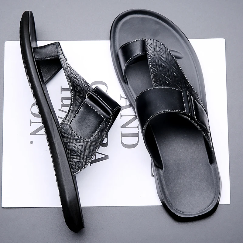 Herren Sommer-Sandalen Atmungsaktive Modische Einfache Zehenfreie Weiche Flache Strandschuhe Bequeme Klassische Pantoffeln-2502 – Detail 23