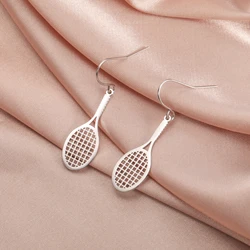 Unift Tennis Racket Earrings for Player Stainless Steel Women Dangle Earrings Tennis Racquet Sport Jewelry Mom Gift Trendy