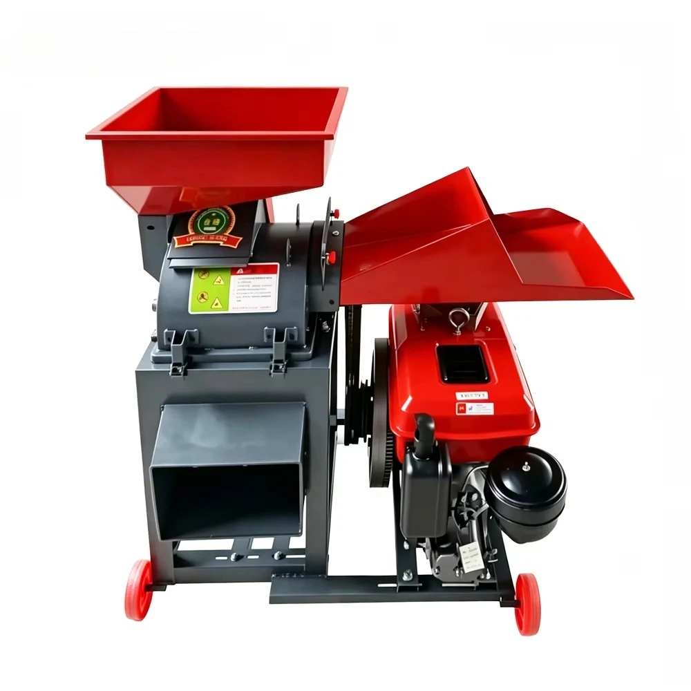 Efficient Feed Pulping Crusher for Grass Straw Grain and Livestock Feed Processing in Farms Without Stable Power