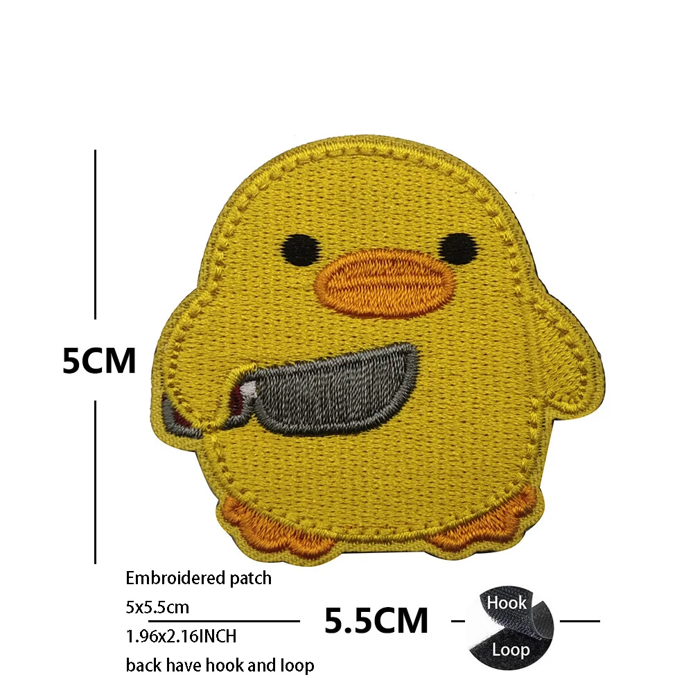 Taktisches Enten-Stickerei-Armband, taktische weiße Gans-Abzeichen, kleine Katze hat, was schlechte Idee, Messer, große Gans, Rucksack-Patch