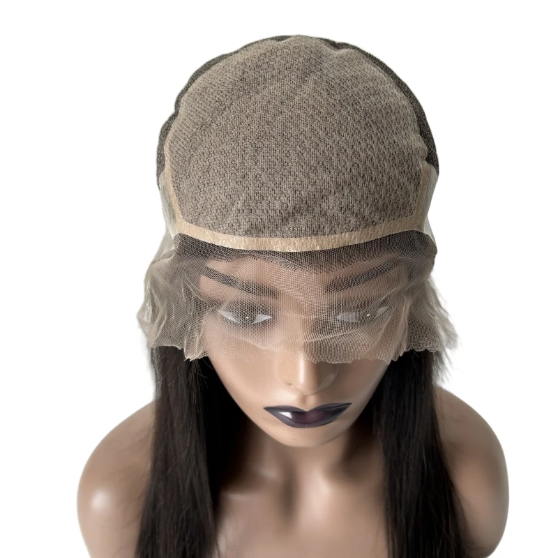 20 ''الصينية شعر بشري لعذراء اللون الطبيعي حريري مستقيم 180% الكثافة 5x5 الحرير العلوي كامل الدانتيل شعر مستعار طبي للنساء #4