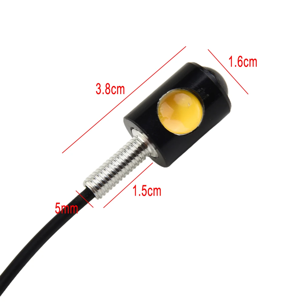 , 2PCS Tiny Amber LED Car Motorcross Turn Signals Indicators, Super Bright for Clear Visibility, Suitable for 12V Vehicles