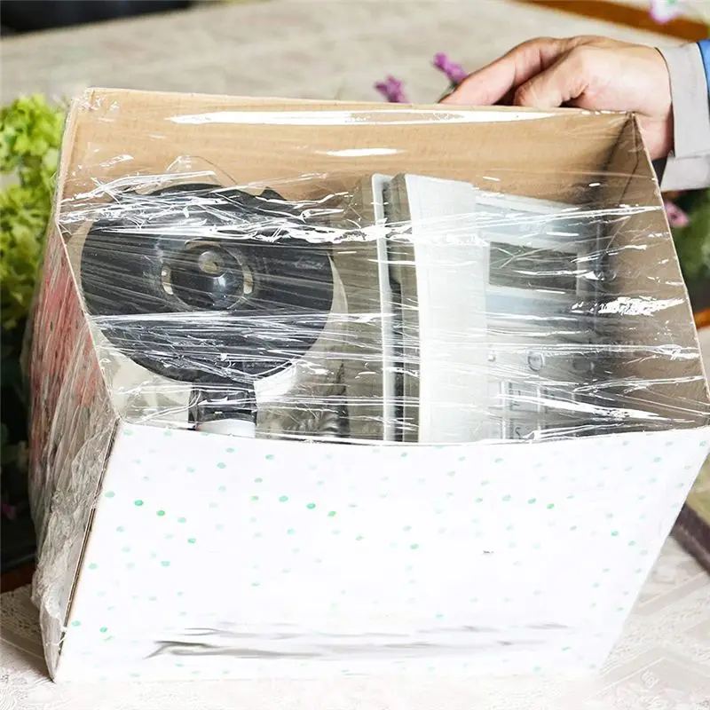 AT63-Industrial Clear Stretch Wrap Film 5.1Inch 1000Ft For Pallet Wrap With Plastic Handle,Durable Self Adhering Packing