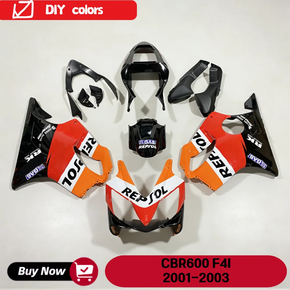 Fit For CBR600 CBR600F 2001 2002 2003 Motorcycle Plastic Fairings Kit ABS Injection Fairing Bodywork Set Repsol