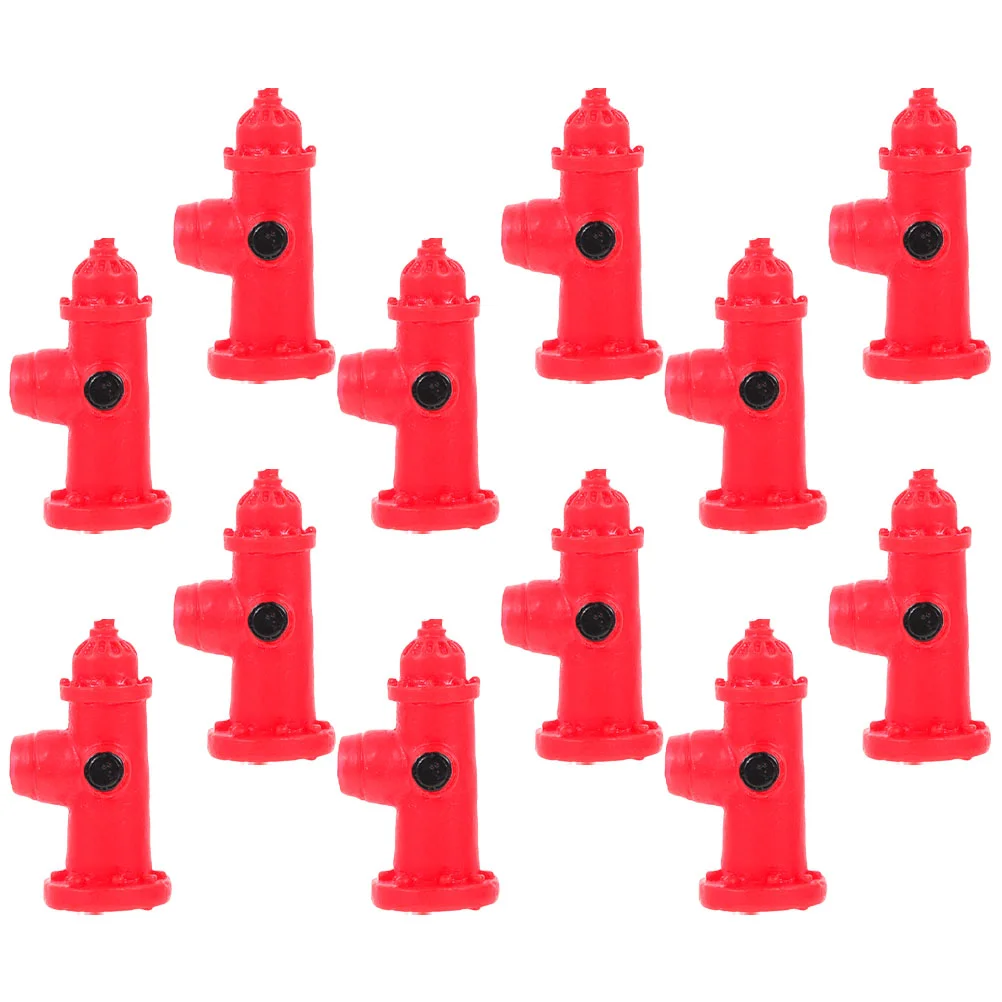 12 Pcs Micro Landscape Model Traffic Road Fire Hydrant Landscaping Props Models