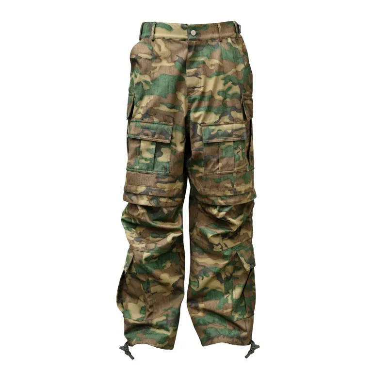 PFNW multi bolso calças verdes para homens, camuflagem americana, calças retas funcionais de trabalho, nova moda, 12C1245, outono