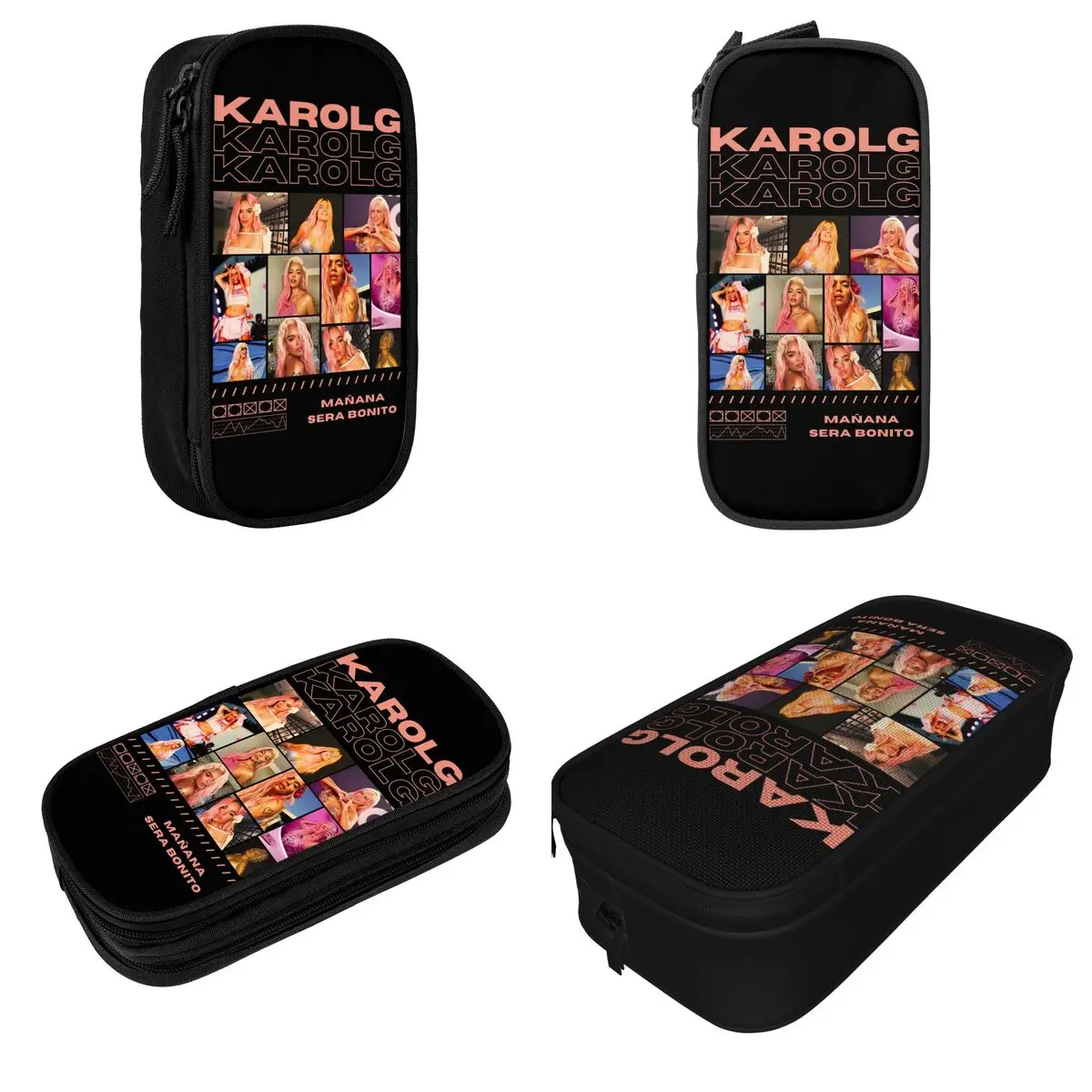 Karol G Heart Manana Sera Bonito Pencil Case New Pen Holder Bags Kids Large Storage Students School Zipper Pencilcases