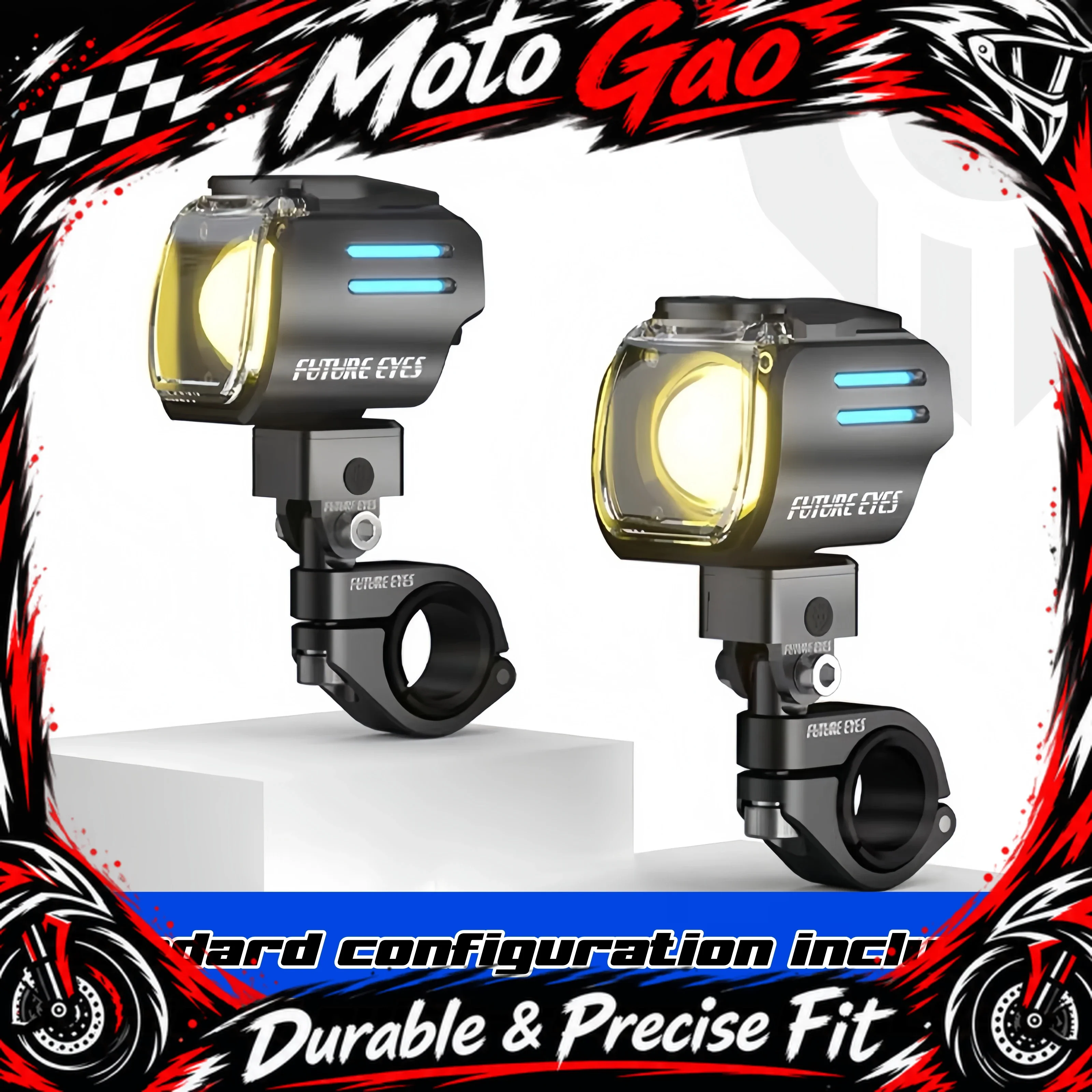 FUTURE EYES UF1-Viper Motorcycle LED Spotlight Electric Car Paving Far and Near Beam Headlight External Strong Light Super Brigh