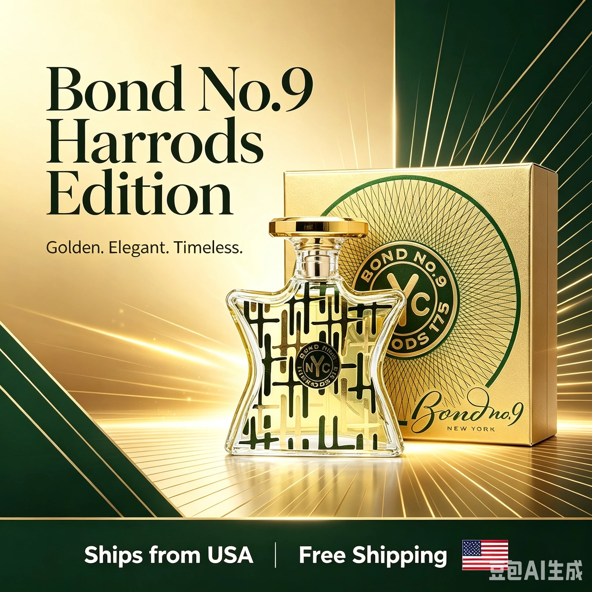Bond No.9 Harrods 175 Eau de Parfum Unisex 100ml 3.3 FL.OZ Edición Limitada Aroma Fresco Cítrico Floral Amaderado de Larga Duración Para Toda Ocasión Fragancia de Nicho de Lujo Fórmula Original Auténtica con Caja de Regalo para Hombres Mujeres Oficina Trabajo Salidas Informales Citas