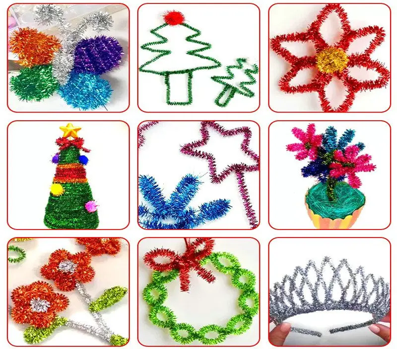 500 CÁI/LOT.5 Chenille màu tinsel gậy, Ống cleaners, Long Lanh gậy, Thủ Công gậy. giáo dục Sớm đồ chơi. hàng thủ công mẫu giáo.