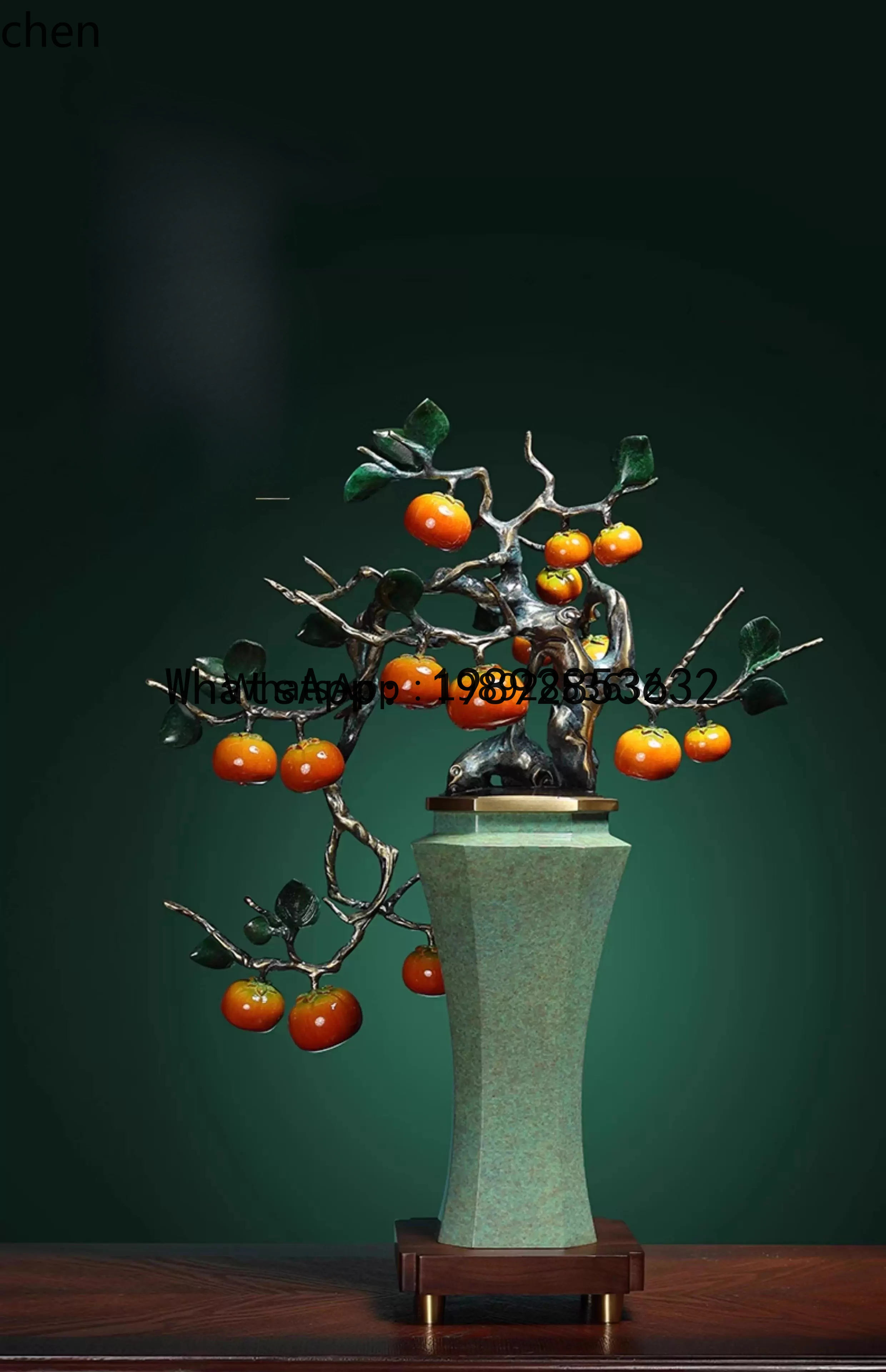 Bafanglai persimmon ornament new Chinese style living room office porch corner decoration