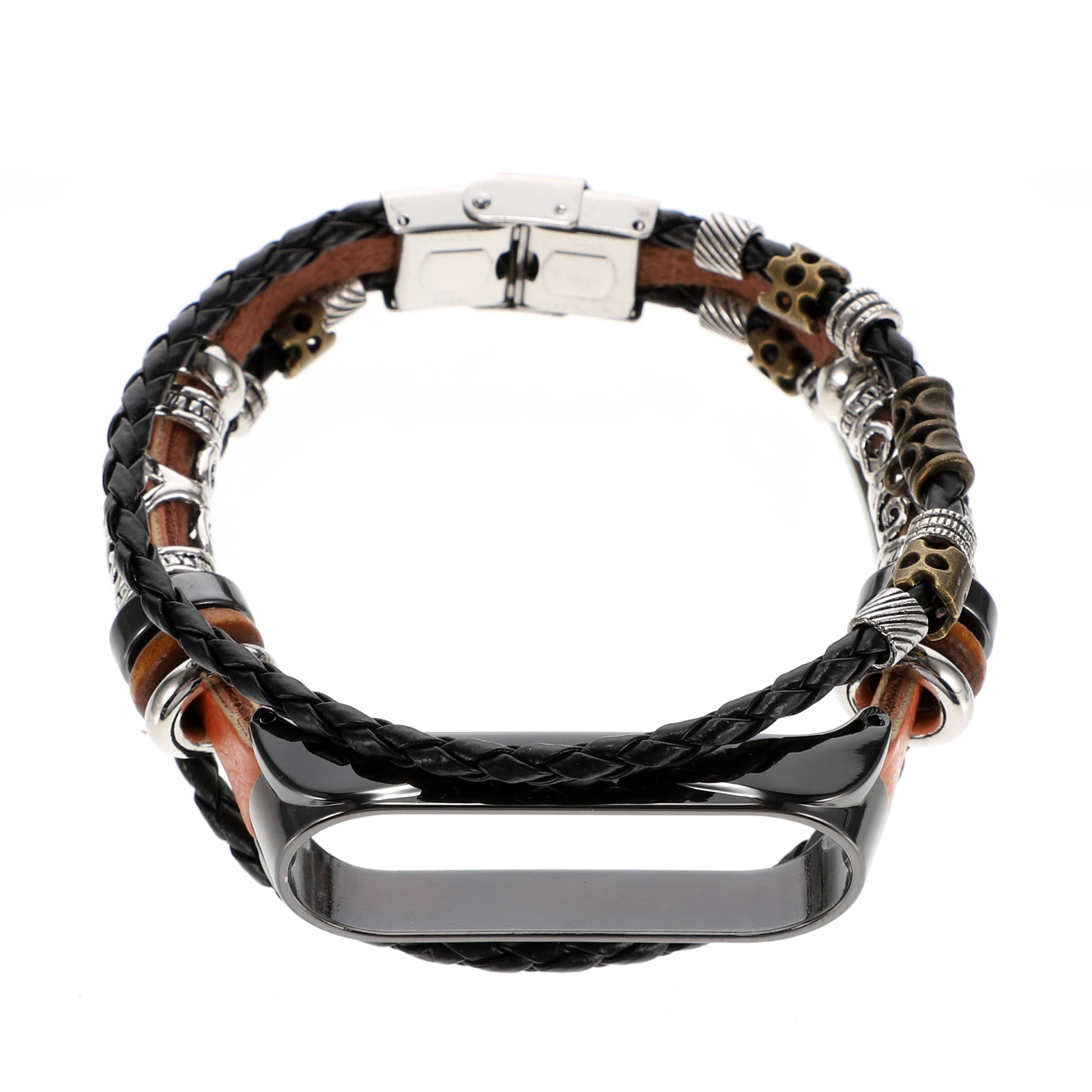 

1Pcs Metal Wristband Vintage Smart Band Strap Durable Beaded Design Replacement DIY 6 Compatible Wrist Band