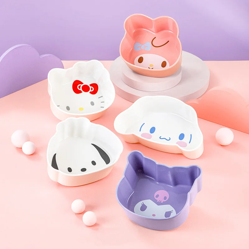 

Sanrios Hellokitty Cartoon Fruit Salad Bowl Kuromi My Melody Anime Children's Cute Ceramic Bowl Home Office Rice Bowl Tableware