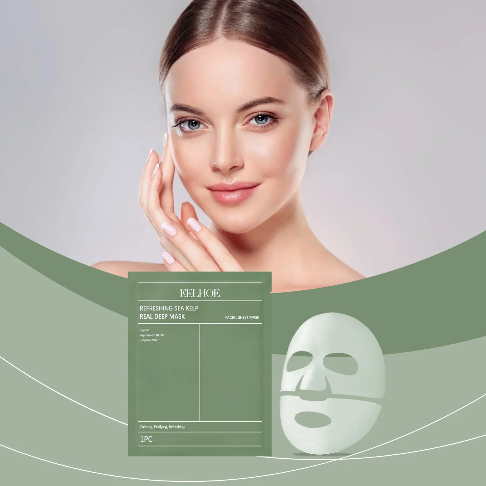 Refreshing Seaweed Deep Moisturizing Mask: Purifies and soothes the skin, provides long-lasting hydration, and restores a natural glow