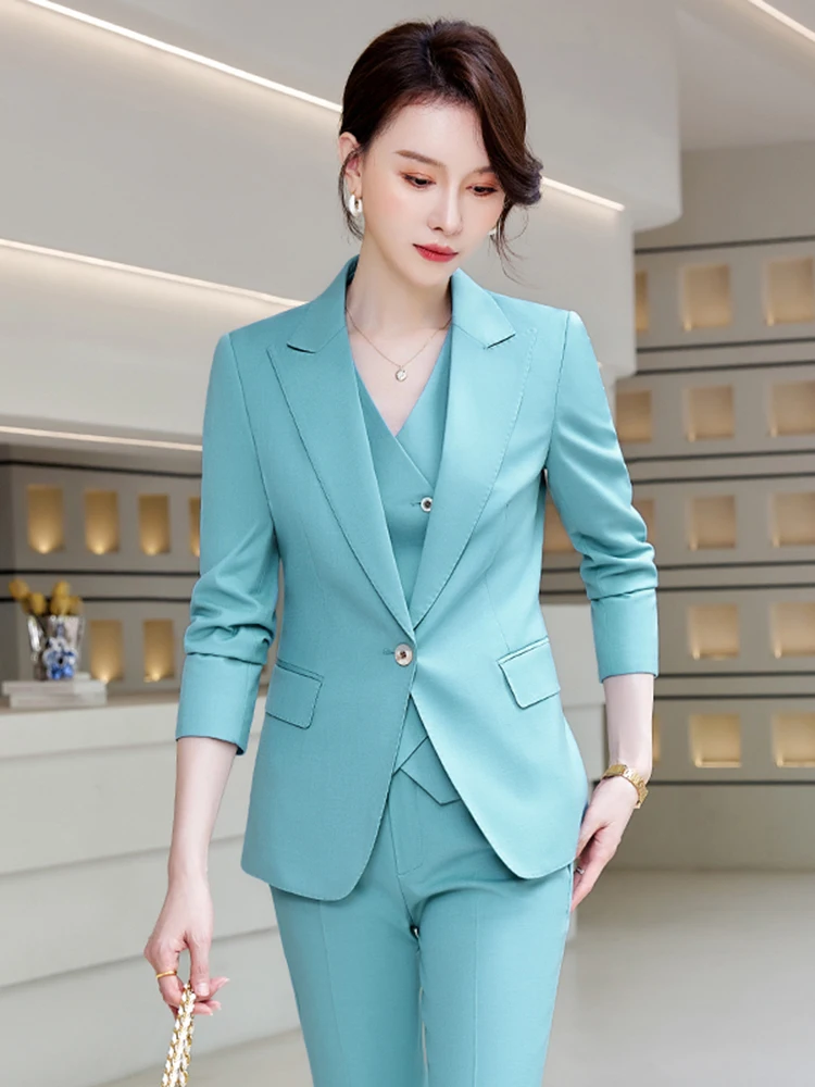 High-End Women's Suit Jacket Formal Business Commute Professional Outfit Autumn Winter Front Desk Hostess Workwear