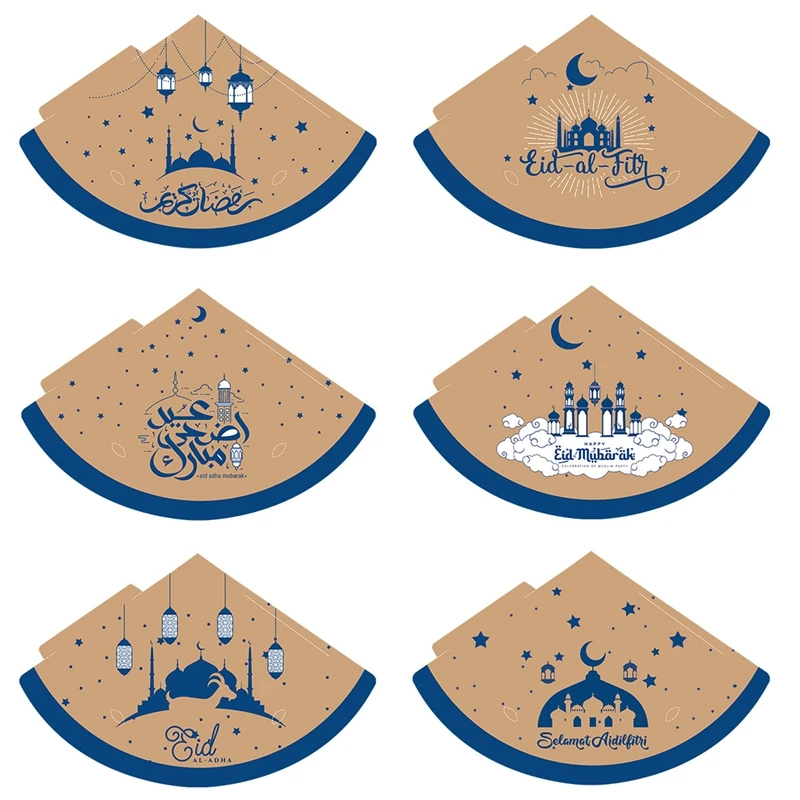 6 pezzi Eid Ramadan decorazione 3D cappello di carta Moon Star decorazione per forniture per feste Ramadan