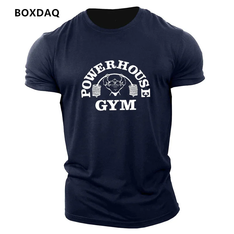 Gym Weightlifting Sports Men\'s T-Shirts Summer Short Sleeve Fitness Sports Male T Shirt  O-Neck Casual Loose Tops 6XL Plus Size
