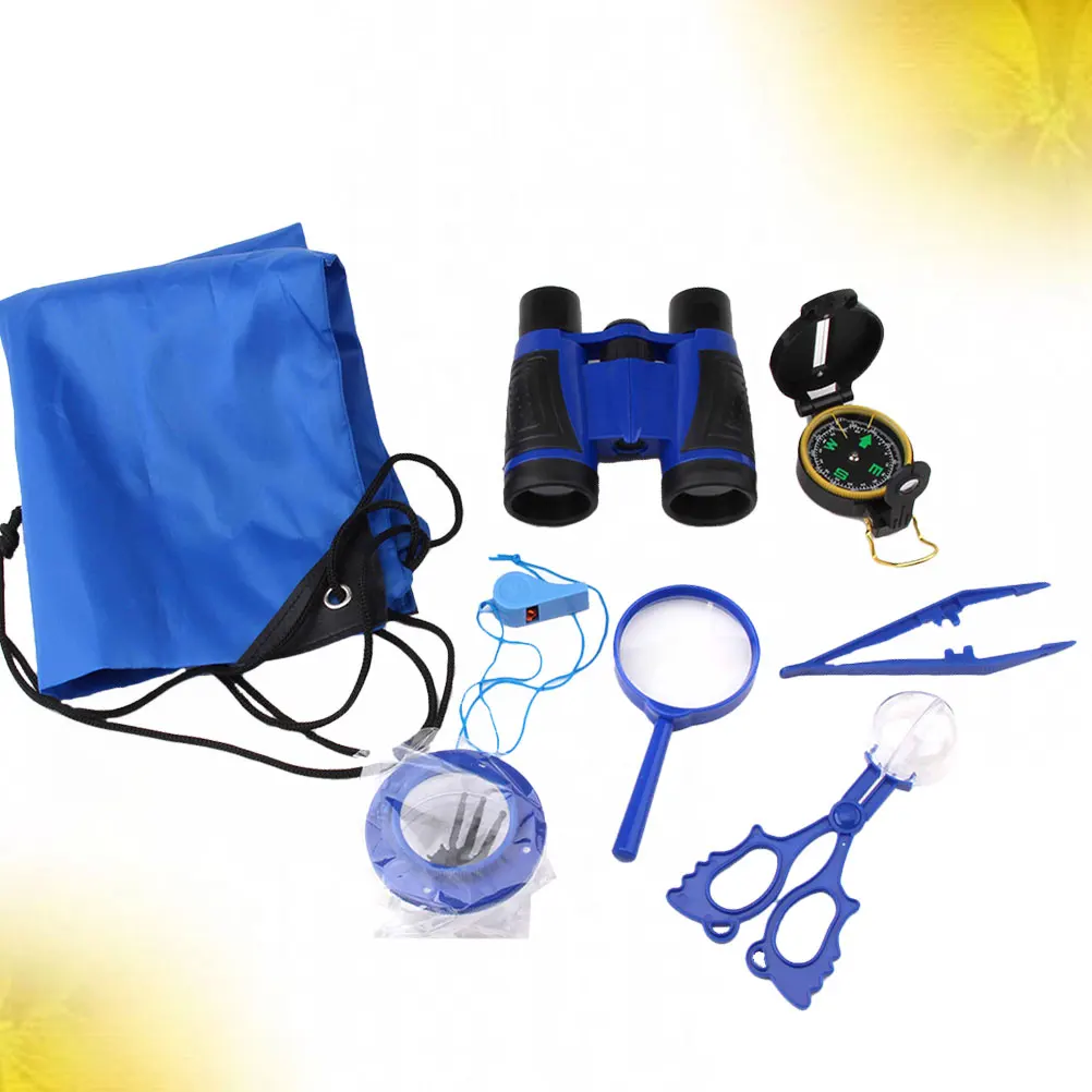 

Magnifying Glass Telescope Set Wilderness Insects Observation Observe Tools Field Observing Kit for Children Blue Hiking