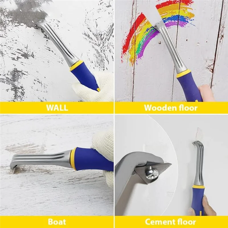 

B08B-3Pcs Carbide Paint Scraper Blades Round, Triangular And Drop Shaped Blades For Removing Paint, Glue,Grout
