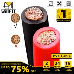 PVC Cable Very Soft Pure Copper Wire For led Electric light High Power engine Start Car truck Battery 1AWG 2AWG 4AWG 6AWG 8AWG