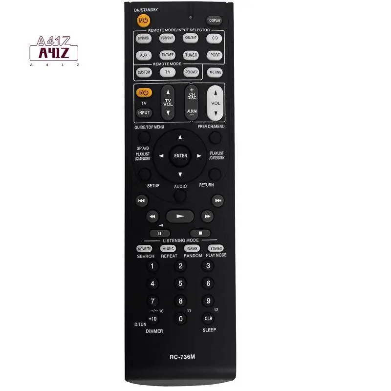 A41Z-RC-736M Mando a distancia de repuesto para sistema de cine en casa Onkyo HT-R570 HT-S5200 HT-S5200B HTP-570 SKF-570 LSKF-570R LSKR-570R SKB-570
