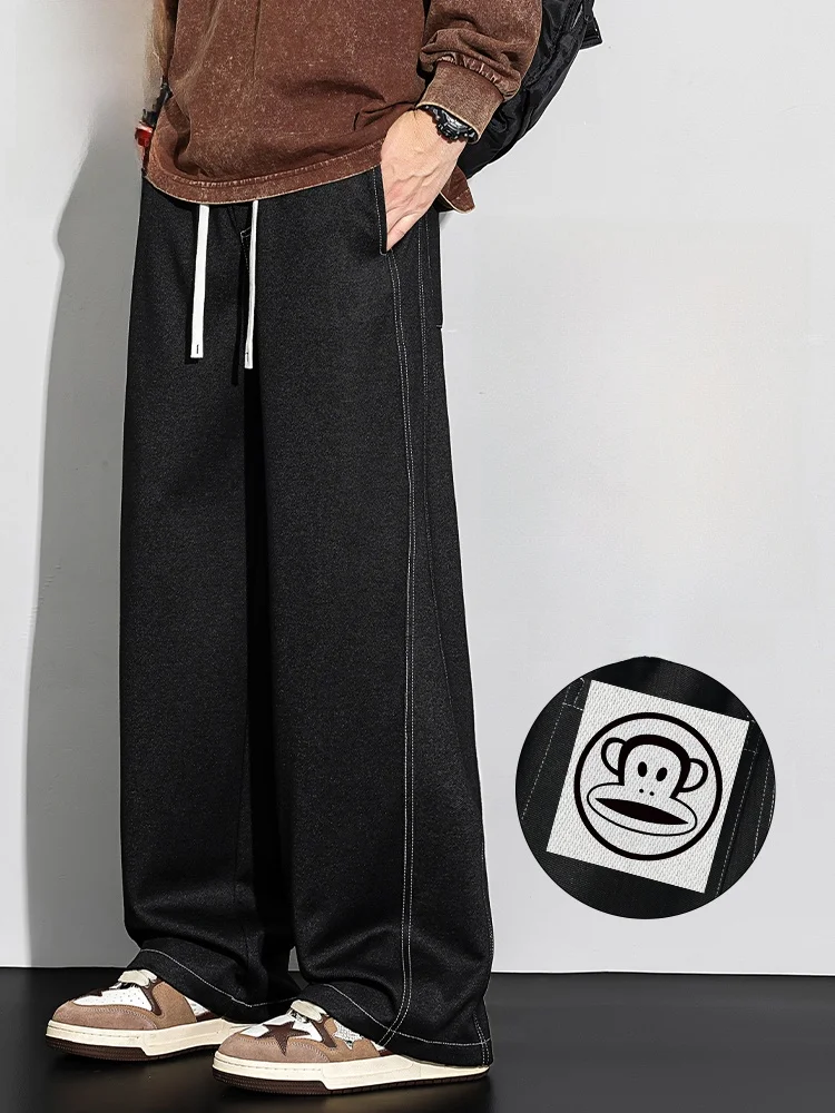 

Мужские повседневные брюки Paul Frank American Style: новые весенние спортивные прямые брюки с широкими штанинами, удобные мужские брюки свободного кроя