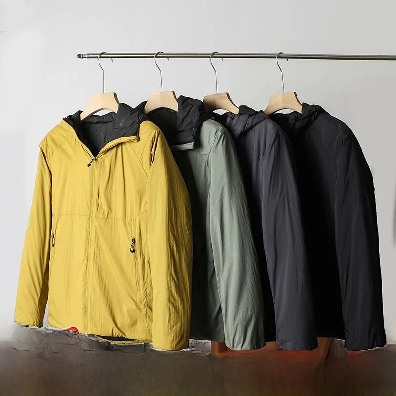 

Functional Series Men's Lightweight aphene Warm Windproof Winter Jaet Stand Fit Hooded Casual Sle Long Sve Coat