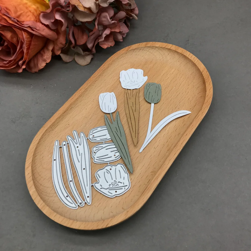 

1pcs metal cutting dies cut die mold The Tulip Scrapbook paper craft blade punch stencils dies