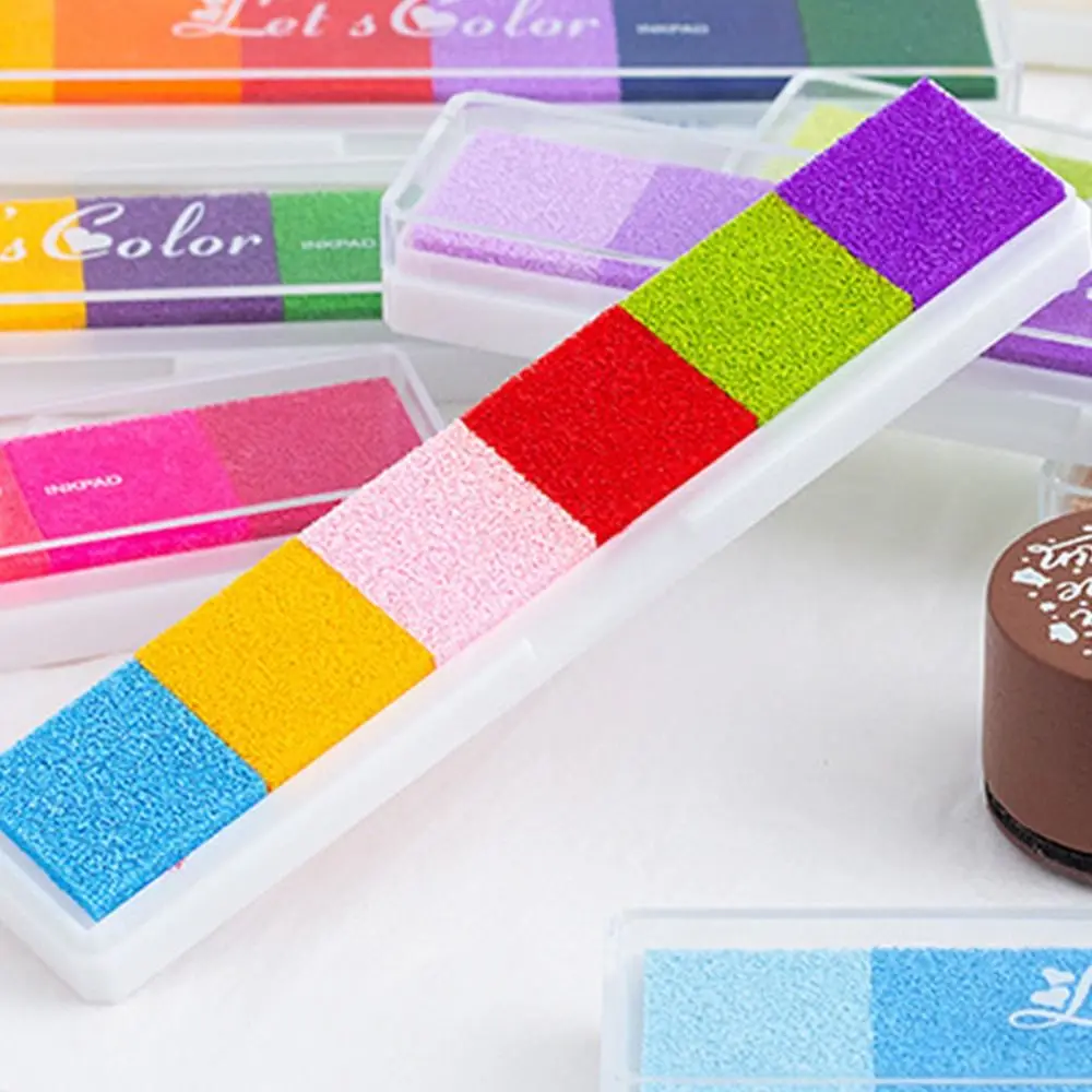 Creative Hand Account DIY Crafts Scrapbooking Stamp Oil Based Gradient Color Ink Pad Rainbow Ink Pad Newborn Footprint Inkpad