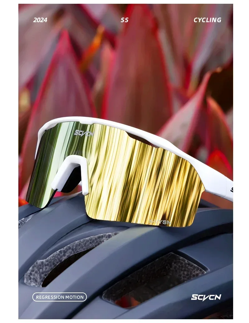 SCVCN Photochrome Sonnenbrille für Herren, Fahrradbrille, MTB-Bike-Sonnenbrille, Sportbrille, Laufbrille, Fahrradbrille, UV400, Damen – Detail 17