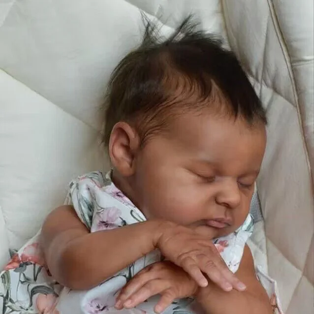 Laura Reborn Toddler Girl Boy Soft Cloth Body Silicone Sleeping Doll Toy Rooted Hair High Quality Hand Painted Doll 3D Dark Skin