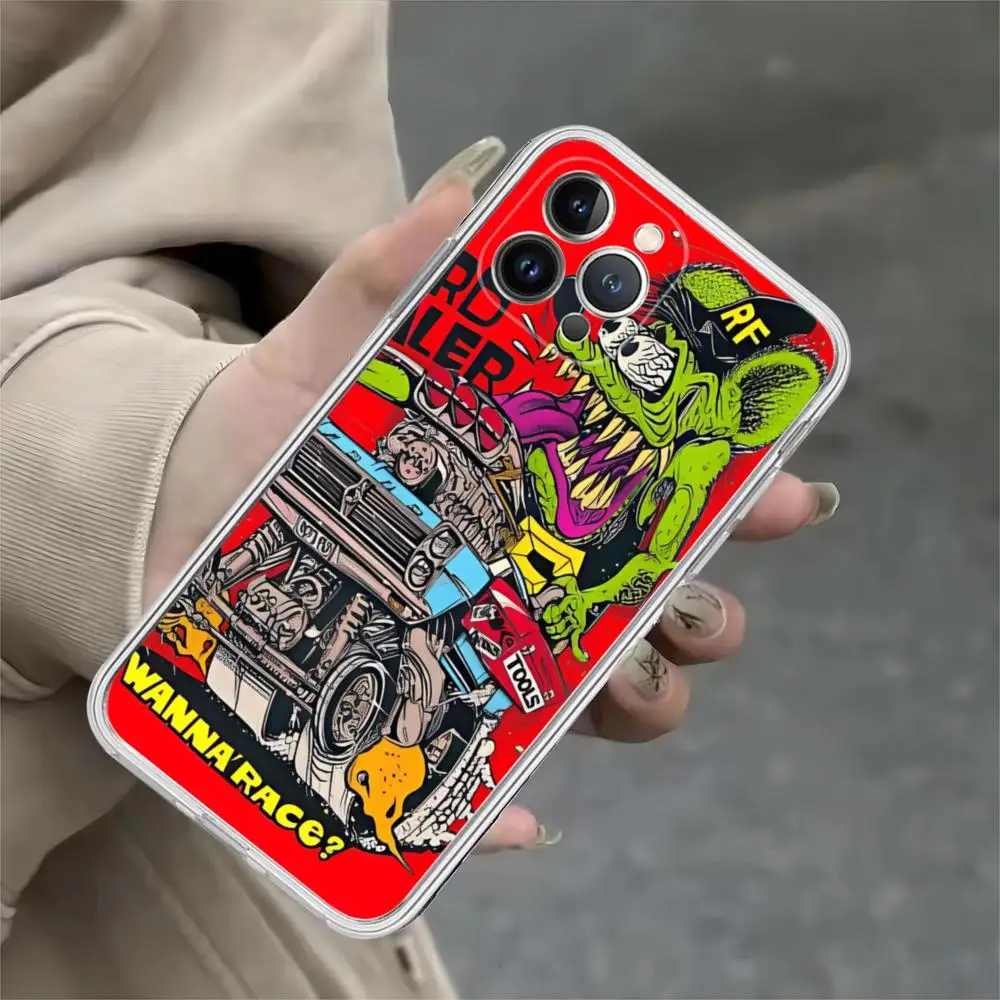 Funny Rat Fink Printed Phone Case For iPhone 15 14 11 12 13 Mini Pro XS Max Cover 6 7 8 Plus X XR SE 2020 Funda Shell