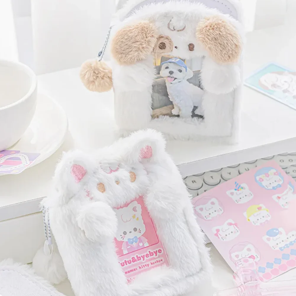 Puppy Dog Kawaii Puppy Dog Card Case Plush Card Case Fluffy Card Holder Fashion Cute Cartoon Soft Plush Binder Photocard Holder