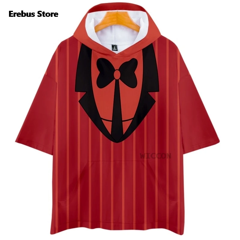 Anime Hazbin Cosplay Hotel Costume Alastor Angel Dust Lucifer Blitzo Cosplay Anime Doujin Hoodie T-shirts Men Women Top