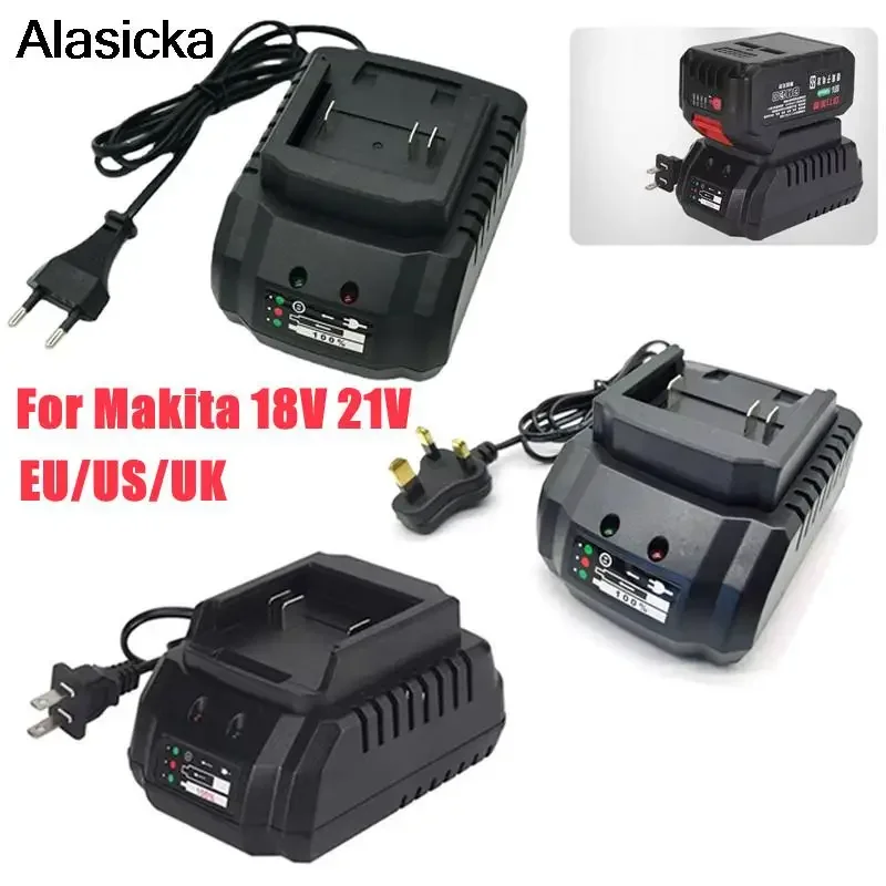 For Makita Replacement 18V 21V Battery Charger Power Tool Portable High Power Smart Fast Li-ion Battery Charger EU/US/UK Plug 